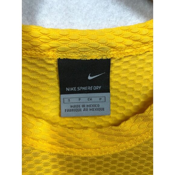 Nike Sphere Dry Shirt Yellow Short Sleeved Cycling Athletic Top Vtg Y2K Men's S - Picture 5 of 5